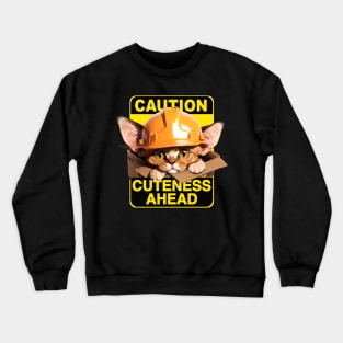 Devon Rex Cat Wearing Hardhat Crewneck Sweatshirt